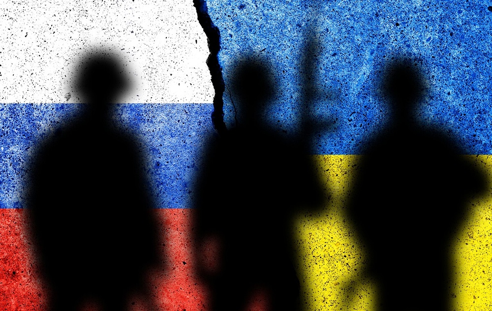 Bild abstrakt zu Russland und Ukraine Krieg