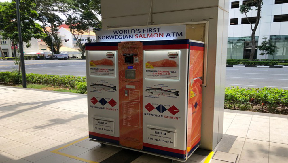 Bild Lachs Automat in Singapur